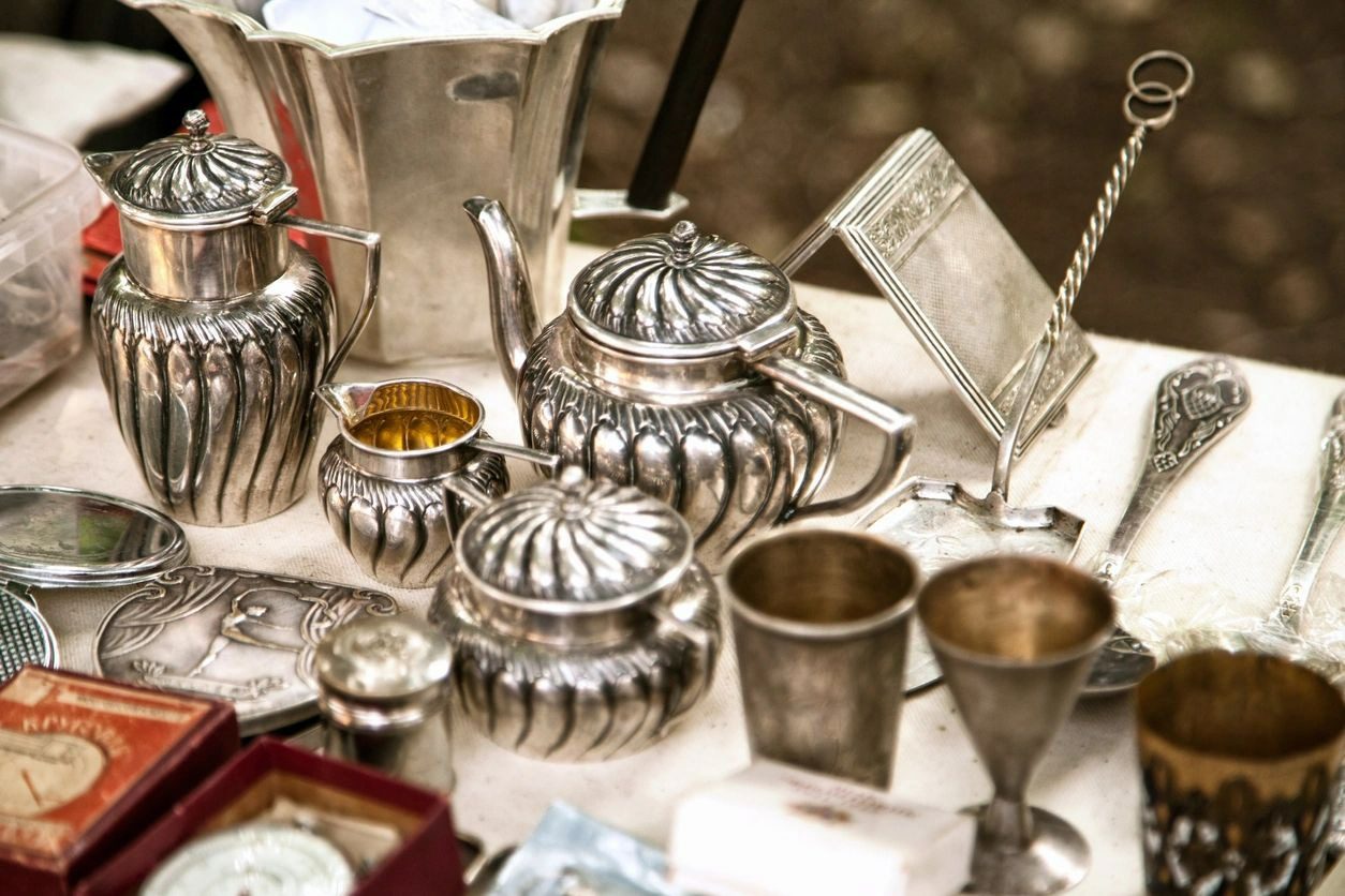 Antique Tea Pot and Glasses